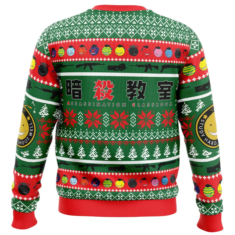 Santa Koro Sensei Assassination Classroom Ugly Christmas Sweater BACK mockup - Assassination Classroom Merch